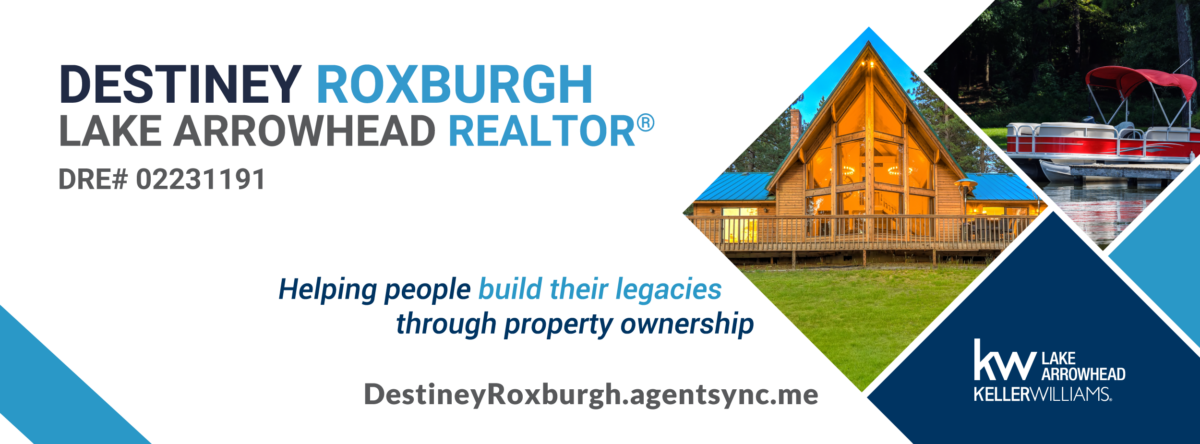 destiney roxburgh lake arrowhead realtor facebook cover 2024